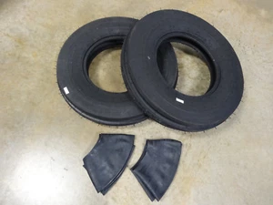 TWO 7.50-16 Carlisle Tri-Rib 3 Rib Front Tractor Tires 8 ply WITH tubes - Picture 1 of 4