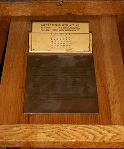 1939 1943 WWII CALENDAR CLIPBOARD COBY'S TORPEDO SHELL TULSA OK WICHITA FALLS TX - Picture 1 of 2