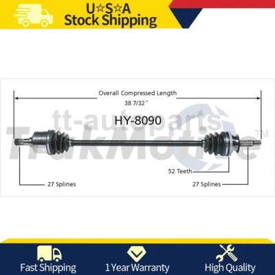 Front Right CV Axle Joint For Hyundai Santa Fe FWD 2.4L 2006 2005 2004 2003 2002 - Image 1 of 2