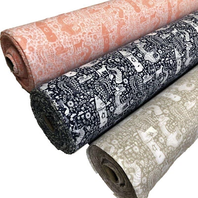 CRAFTY HOME FABRICS PolyCotton Fabric Fairy Tale Pattern With Mermaids Unicorns Ducks 114cm Wide