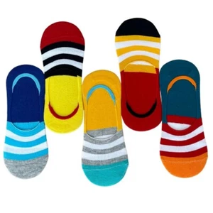 No Show Socks | Invisible Socks | 5 Pair Colorful Socks | Non Slip Gel | Low Cut - Picture 1 of 5