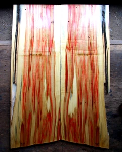 Curly red flame box elder maple drop top .38" thk bass guitar tonewood 2502 - Picture 1 of 9