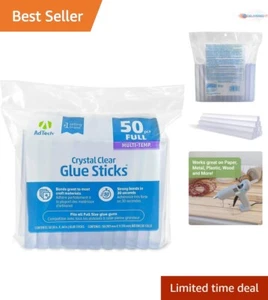 Versatile Crystal Clear Hot Glue Sticks - 50 Full Size Sticks for DIY Projects - Picture 1 of 10