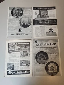 Lot (4) RCA Aviation Radio WW2 Flying Popular Aviation Magazine Print Ads - Picture 1 of 5