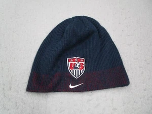 Nike USA Soccer Hat Mens One Size Blue Knit Beanie Acrylic Team Swoosh - Picture 1 of 7