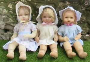 Job Lot 3 x Deans Rag Book Company Cloth Baby Dolls - For TLC Repair