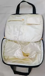 Cle de Peau Beaute 100 % Seide Schmuck Kosmetiktasche gepolstert marineblau SELTEN NEU 9,5" x 8" - Bild 1 von 11