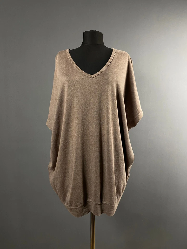 OSKA Mujer Marrón Lagenlook Cáñamo Camisa Blusa Top Túnica Vestido Talla 2 M Foto 1 de 4