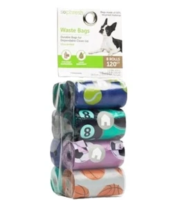 Sophresh Ball Sports-Prints Unscented Dog Waste Bags 120 Count - Picture 1 of 4