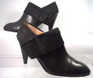 NANETTE LEPORE Brown Leather Suede Ankle Bow Booties Women US 8.5 Made in Italy - Picture 1 of 11