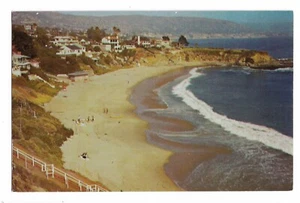 Postal Crescent Bay Laguna Beach California Casas frente al mar Vista a la costa - Imagen 1 de 2
