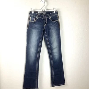 NWT Petrol “Alanna” Jeans Dark Wash Bootcut Heavy Stitch 26x34 - Picture 1 of 4