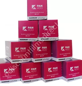 10 x Kentmere Pan (BY ILFORD) 400 35mm 24exp B&W CAMERA FILM - POST FREE - Picture 1 of 3