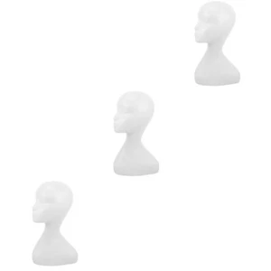 Set of 3 Schneiderpuppe Perückenkopf-Modell Frauenkopf Schaufensterpuppe - Bild 1 von 12