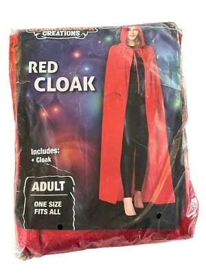 Capa de bruxa feminina Spooktacular Creations longa com capuz veludo vermelho Halloween - Imagem 1 de 4