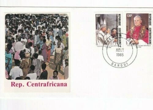 República Centroafricana 1985 Visita del Papa Juan Pablo II FDC sin dirección en muy buena condición Foto 1 de 1