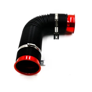 3" Car Air Intake Cold Pipe Flexible Duct Feed Hose Induction Kit Filter Red - Picture 1 of 7