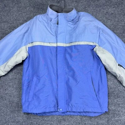 Vintage OP Ocean Pacific Jacket Size 14 Blue Full Zip Colorblock Hook and loop - Image 1 of 4