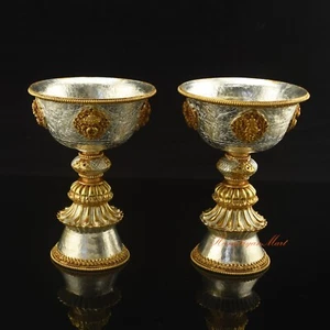 Tibetan Buddhist Ritual Butter Lamps Offering in Buddhism Altar Shrine Monastery - Picture 1 of 6