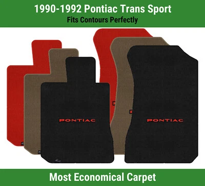 Alfombrillas delanteras Lloyd Velourtex para Pontiac Trans Sport 90-92 con Pontiac rojo sobre negro Foto 1 de 4