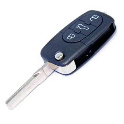 HQRP Flip Key FOB Shell Remote Case for Audi TT 2000 2001 2002 & A6 2003 2004 - Image 1 of 2