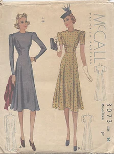 1938 Vintage Sewing Pattern B32" DRESS (E1226) - Picture 1 of 1