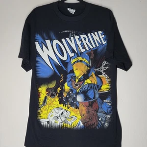 Wolverine X-Men All Over Print Black T-Shirt Size Large Comic AOP Single Stitch - Picture 1 of 6