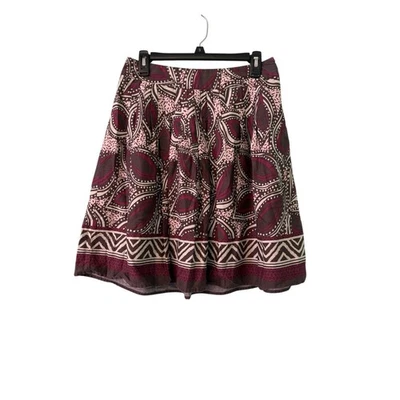 Falda St Johns Bay Línea A Talla 6 Hasta la Rodilla Forrada Púrpura Marrón Geométrica Informal Foto 1 de 4