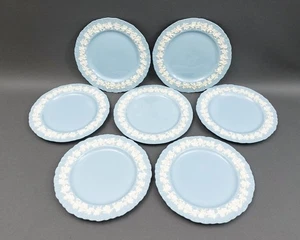 Juego de 7 platos de cena Wedgwood England Queensware crema sobre lavanda 10 1/4" - Imagen 1 de 8