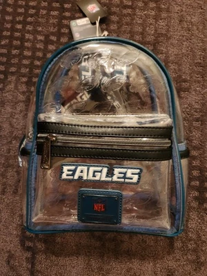Mini mochila transparente com etiquetas Loungefly NFL Philadelphia Eagles - Imagem 1 de 4