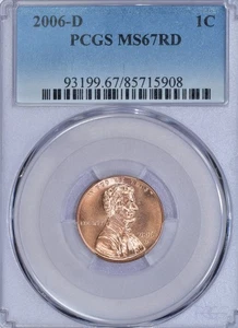 2006-D PCGS MS67RD Lincoln Cent 85715908 - Picture 1 of 2