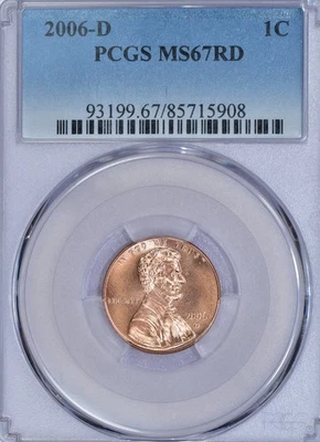 2006-D PCGS MS67RD Lincoln Cent 85715908 - Image 1 of 2