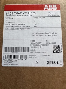 NUOVO IN SCATOLA ABB XT1HU3040AYD000XXX (3P-40A-600V-65K AIC RELIAGEAR) - Foto 1 di 3