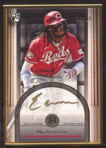 2024 TOPPS MUSEUM ELLY DE LA CRUZ ENMARCADO EN ORO AUTÓGRAFO AUTOMÁTICO ¡NOVATO 10/10! - Imagen 1 de 2