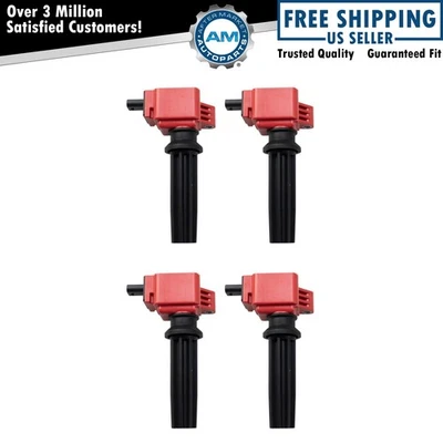 4pc Premium Performance Engine Ignition Coil Set for Ford Lincoln Land Rover - Image 1 of 4