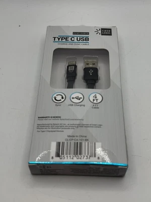 Case Logic 4Ft. Durable Type-C USB Charge and Sync Cable in Black - Image 1 of 4