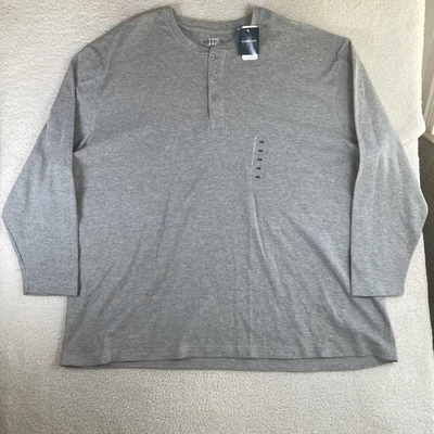 Camisa Harbor Bay Henley Para Hombres 4XL Gris Jaspeado Manga Larga Informal Nueva con Etiquetas Foto 1 de 4