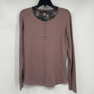 Carhartt Henley Shirt Damen Gr. M Rosa Langarm Waffelstrick Workwear Utility - Bild 1 von 9