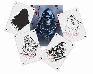 TS-009 Reaper stencil tattoo airbrush walltattoo vintage multilayer template - Picture 1 of 4