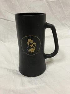 Vintage Coffee Mug "The Playboy Club" Black Tinted Glass 14 oz Coffee Or Tea Mug - Picture 1 of 6