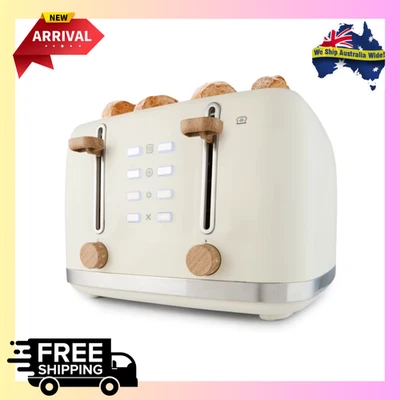 4 Slice Toaster Off White Wide Slots & Crumb Tray | FREE SHIPPING AU Stock - image 1 of 4
