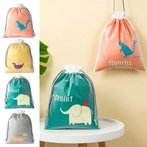 Double Layers Travel Shoe Bag Cartoon Drawstring Packaging Bag Home/Travel/Gym - Picture 1 of 18
