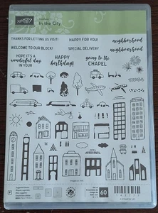 Stampin Up. In The City. 60 Clear Multi-Stamp Set. Buildings, Cars, Planes - Picture 1 of 2