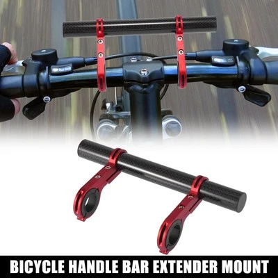 Bicycle Aluminum Alloy Handlebar Extension Bracket Carbon Fiber Pattern Red - Image 1 of 4