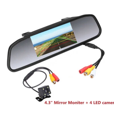 Car 4.3 TFT Mirror Video Parking Monitor Reversing CCD Rear View LED Camera Kit - Image 1 of 4