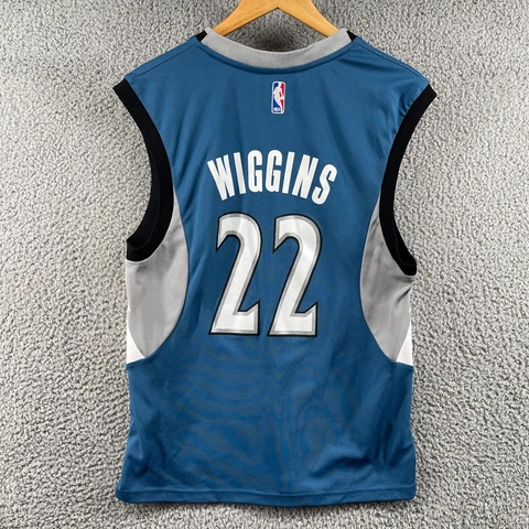 Adidas Minnesota Timberwolves Andrew Wiggins Blue Jersey Size Small Cover