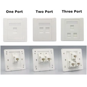 LAN CAT6 Outlet Wall Socket Plate Computer Network Ethernet Panel Faceplate RJ45 - Picture 1 of 14