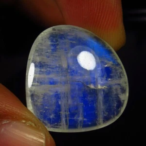 31.85 Ct Natural Blue Moonstone Flashing Pear Cabochon Jumbo Size ,India-A1797 - Picture 1 of 2