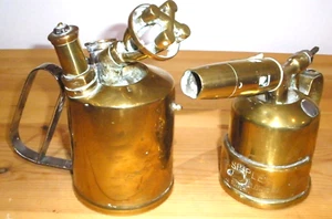 Vintage Brass blow torches x 2 (Vesuvius-Sweden & Simplex-British) - Picture 1 of 15