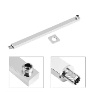 16" 40cm Square Ceiling Rain Shower Head Chrome Wall Mounted Extension Arm USA - Picture 1 of 4